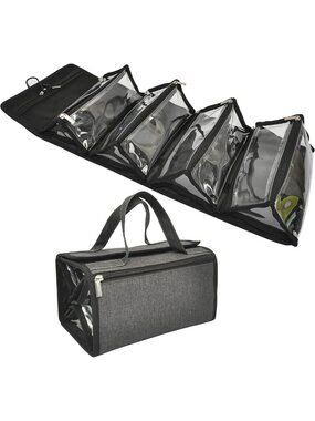 Large Capacity Eco-Friendly Travel Toiletry & Makeup Organizer Bag with 4 Clear